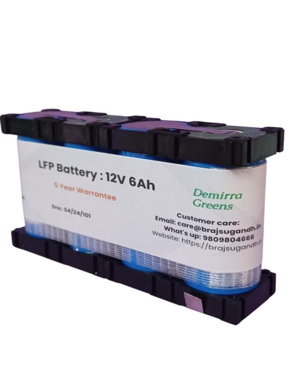 12V 6Ah LFP Semi-Finished 'PRE SPOT Welded' Rechargable Battery Pack with 5 Year Warrantee for Making Your own Pack for E Bike, EV, Solar, Lighting Power Pack, scooty Start-up Battery.