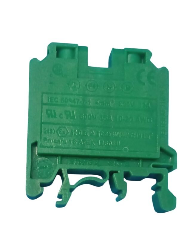 KUT 4 TERMINALS FOR DIN RAIL PANEL RED 10 NOS, BLACK 10 NOS AND GREEN 5 NOS COMBO of 25 nos Elmex make 800V/32A/4 sqmm/ 0.5Nm DIN Rail Terminal Blocks, 4mm Screw Type, - Image 2