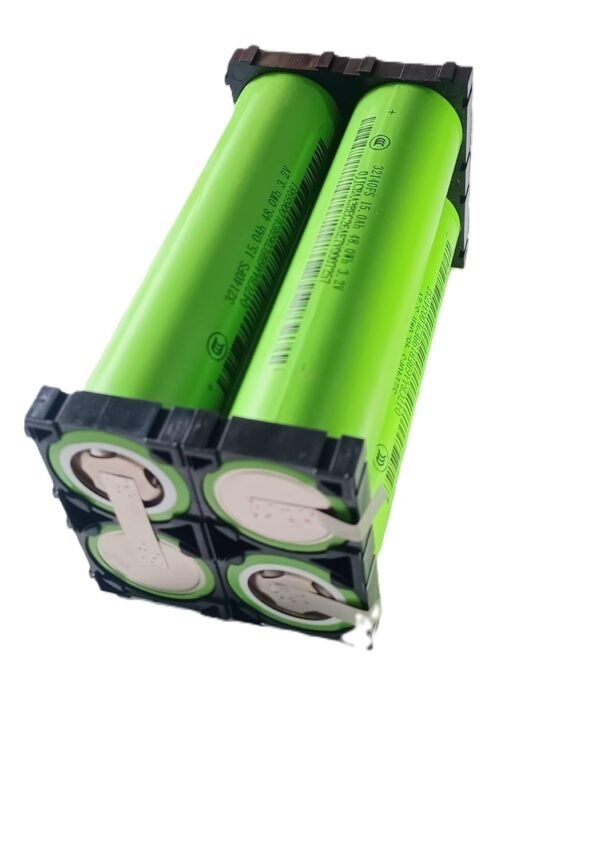 32140 LiFePO4 Battery Cells, 15Ah 3.2V, 4-Pack with Cell Holders, 12V DIY General Purpose Battery Pack and Without BMS