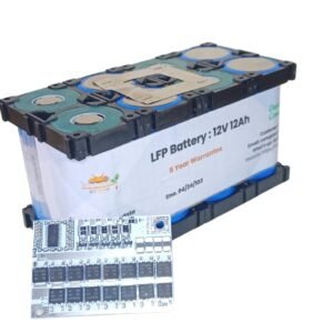 Semi Finished 12V 12Ah Multipurpose Long Life Battery with pre spot Welded pre Sorted, Graded 32700 Cells Fixed with Insulated Ring with 60A whiteboard Controller