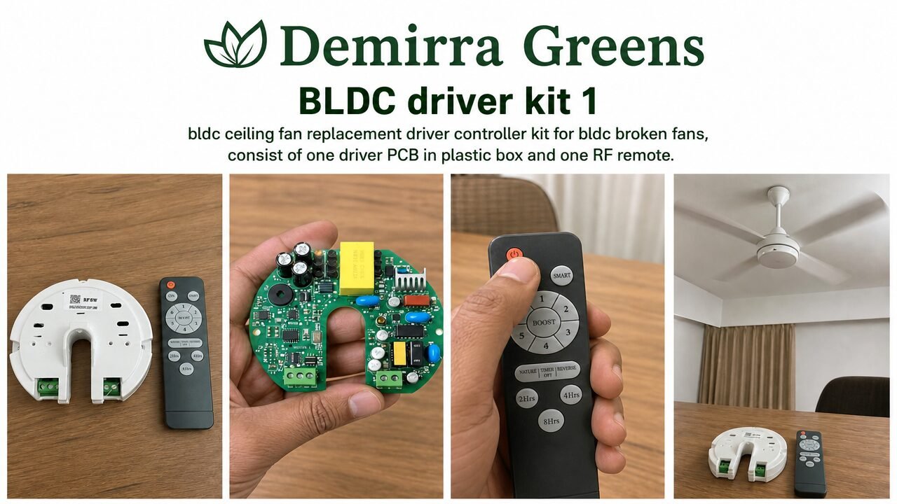 Demirra Greens BLDC RF Fan Driver Kit for Ceiling Fan | BLDC Controller PCB Board with TWO Pre-paired Remote: Kit 5 - Image 17
